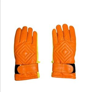 Vintage Aris Softan Leather Womens Tan Ski Gloves Size L